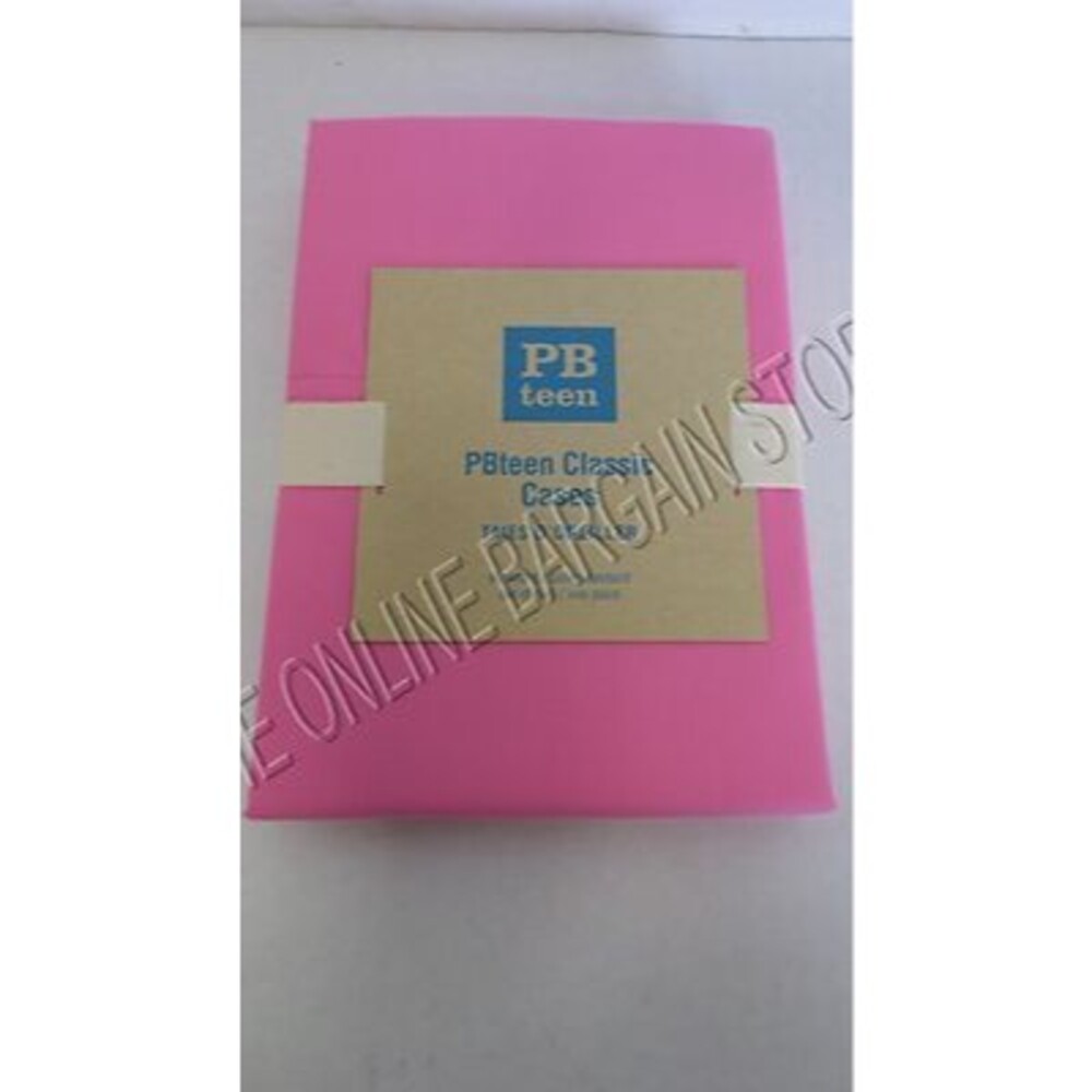 Pottery Barn Teen PBT Classic Bed Dorm Pillow Cases Set 2 Bright Pink 5% Organic